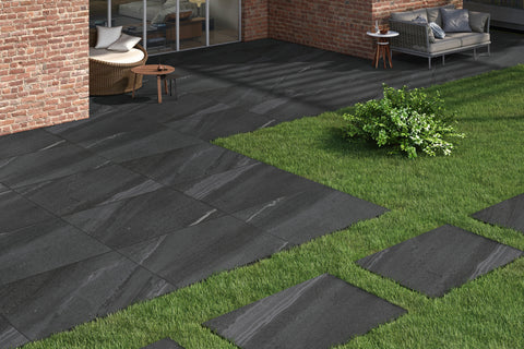 Dunstone Black Porcelain Paving - 900 x 600mm