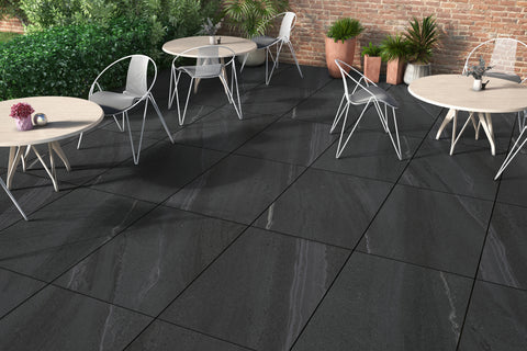 Dunstone Black Porcelain Paving - 900 x 600mm